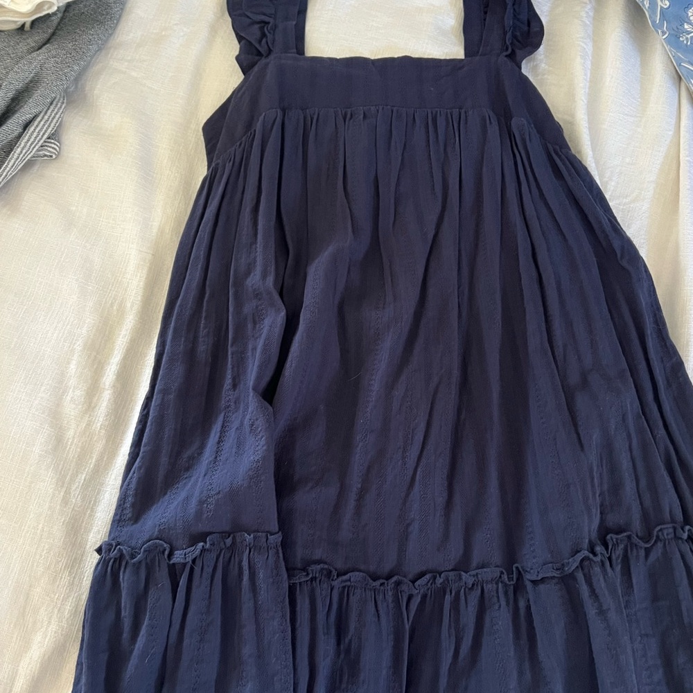 Women’s Navy Blue Sundress Flutter Sleeve Size Small - Picture 3 of 6